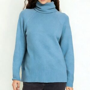 NWT Old Navy Lambswool Turtleneck Knit Sweater Lightweight Blue
